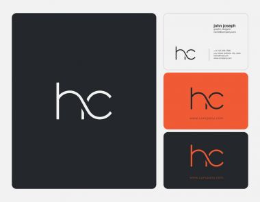 HC ortak yuvarlak harfler illüstrasyon vektör 