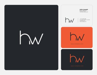 HW ortak yuvarlak harfler illüstrasyon vektör 