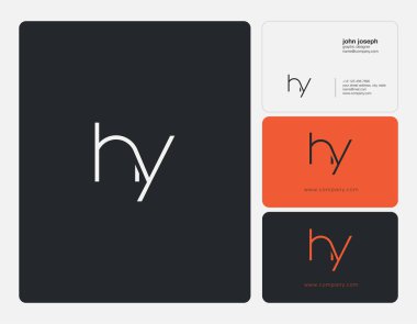 hy ortak yuvarlak harfler illüstrasyon vektör 