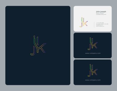 JK ortak yuvarlak harfler illüstrasyon vektör 