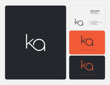 ka ortak yuvarlak harfler illüstrasyon vektör 