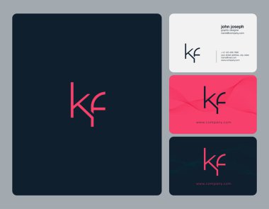 KF ortak yuvarlak harfler illüstrasyon vektör 