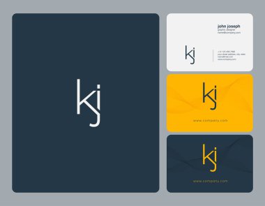 KJ ortak yuvarlak harfler illüstrasyon vektör 