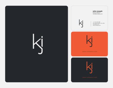 KJ ortak yuvarlak harfler illüstrasyon vektör 