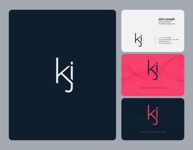 KJ ortak yuvarlak harfler illüstrasyon vektör 