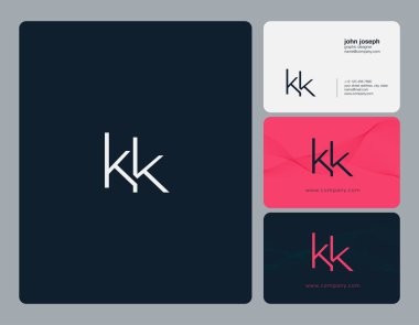 KK ortak yuvarlak harfler illüstrasyon vektör 