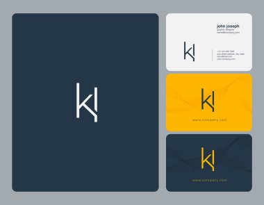 KL ortak yuvarlak harfler illüstrasyon vektör 