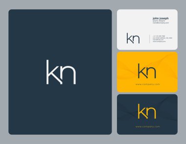 KN ortak yuvarlak harfler illüstrasyon vektör 