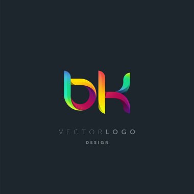 Ortak Bk harf Logo, kartvizit şablonu, vektör