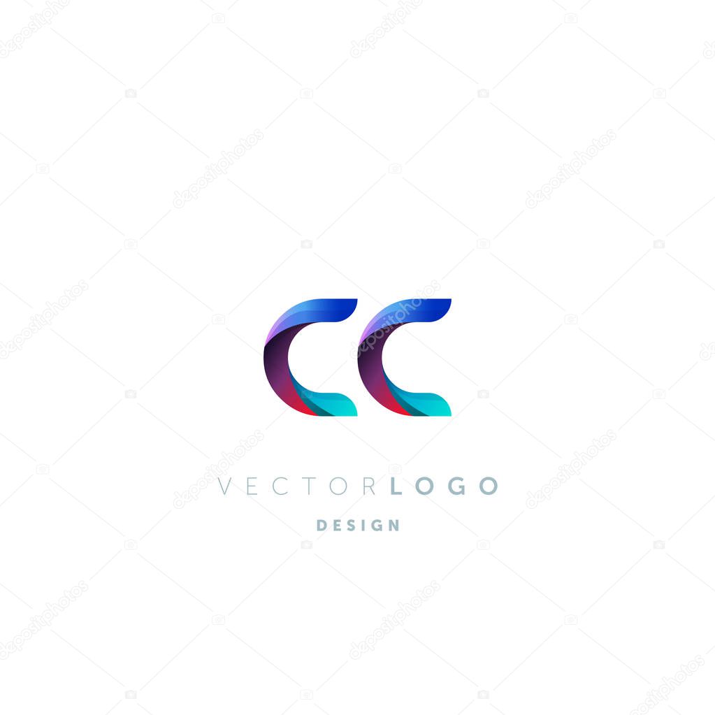 logo joint Cc for Business Card Template, Vector