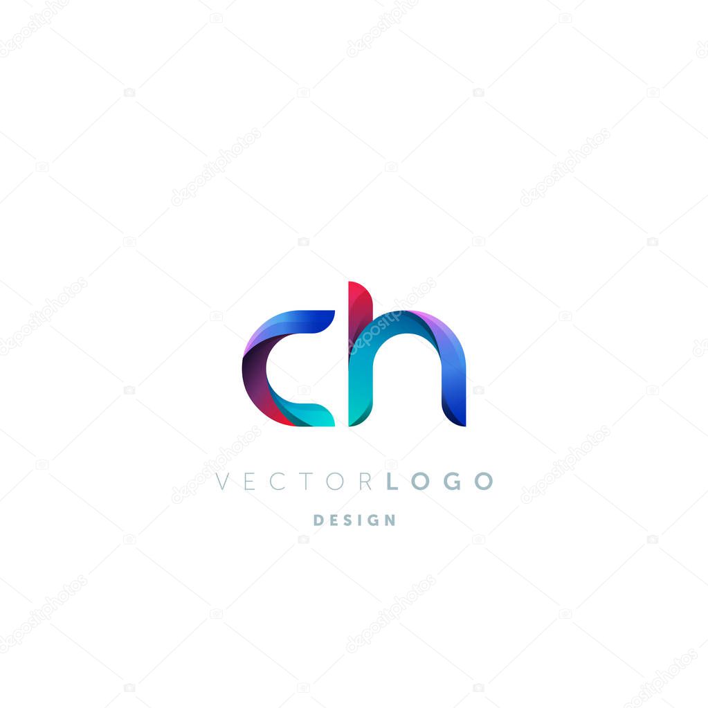 logo joint Ch for Business Card Template, Vector