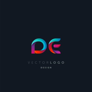 Ortak De harf Logo, kartvizit şablonu, vektör