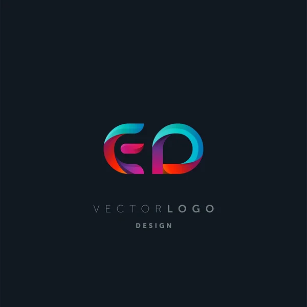 Degrade Letters Logo Kartvizit Şablonu Vektör — Stok Vektör