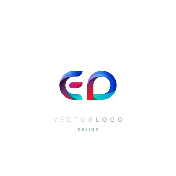 Degrade Letters Logo Kartvizit Şablonu Vektör — Stok Vektör