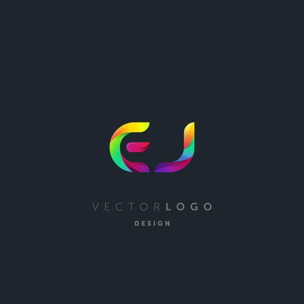 Gradient Lettres Logo Modèle Carte Visite Vecteur — Image vectorielle