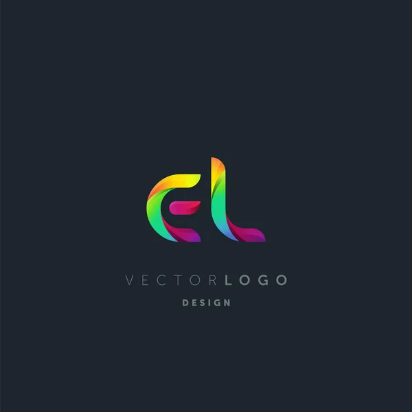 Gradient Letters Logo Modèle Carte Visite Vecteur — Image vectorielle
