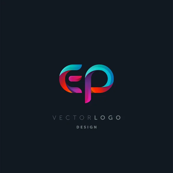 Steigung Buchstaben Logo Visitenkarte Vorlage Vektor — Stockvektor