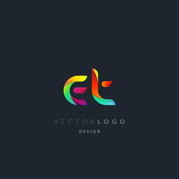Logo Gradient Letters Plantilla Tarjeta Visita Vector — Archivo Imágenes Vectoriales
