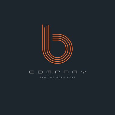 Kartvizit şablonu, vektör logo b hattı