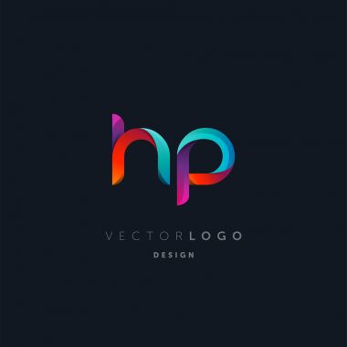 Degrade Hp harf Logo, kartvizit şablonu, vektör