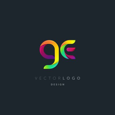 Degrade Ge harf Logo, kartvizit şablonu, vektör