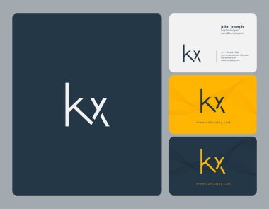 ortak yuvarlak Kx kartvizit şablonu, vektör için