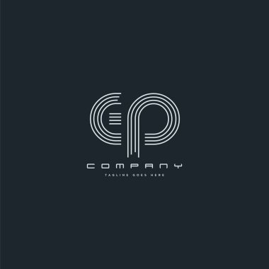 logo çizgi vektör kartvizit şablonu için ortak Ep