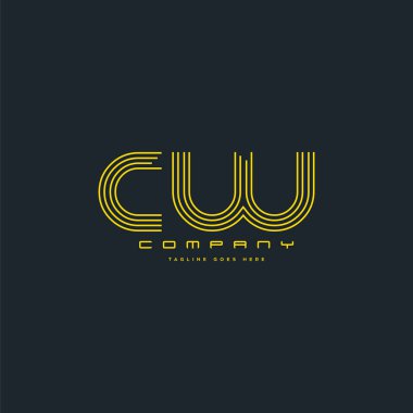 logo hattı ortak Cw için kartvizit şablonu, vektör