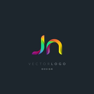 Degrade Jn harf Logo, kartvizit şablonu, vektör