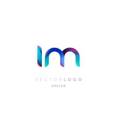 Degrade Im harf Logo, kartvizit şablonu, vektör