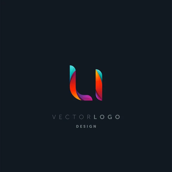 Gradient Buchstaben Logo Visitenkarten Vorlage Vektor — Stockvektor