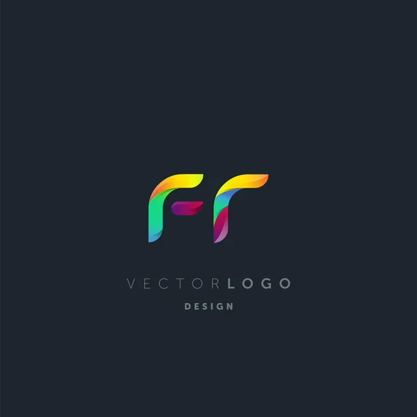 Gradiente Letters Logo Plantilla Tarjeta Visita Vector — Vector de stock