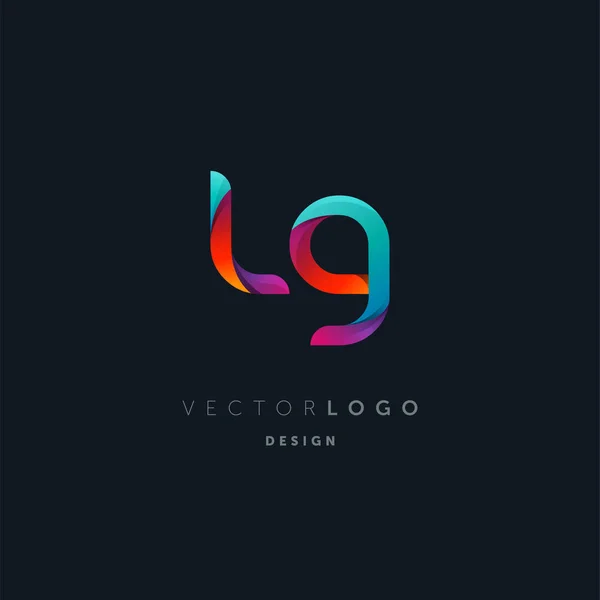 stock vector Gradient Lg Letters Logo, Business Card Template, Vector