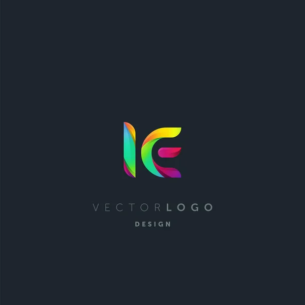 Gradiente Letters Logo Plantilla Tarjeta Visita Vector — Vector de stock