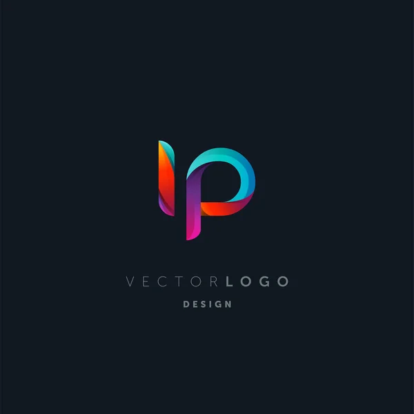 Gradient Letters Logo Business Card Template Vector — Stock Vector