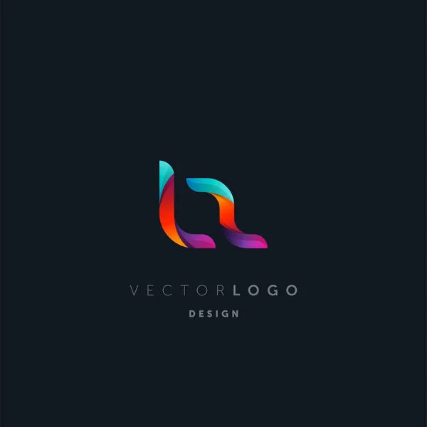 Gradient Buchstaben Logo Visitenkartenvorlage Vektor — Stockvektor