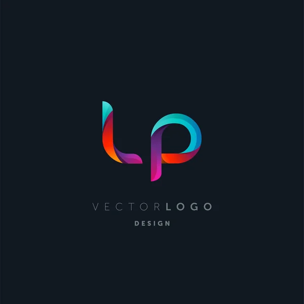 Logo Des Lettres Dégradées Modèle Carte Visite Vecteur — Image vectorielle
