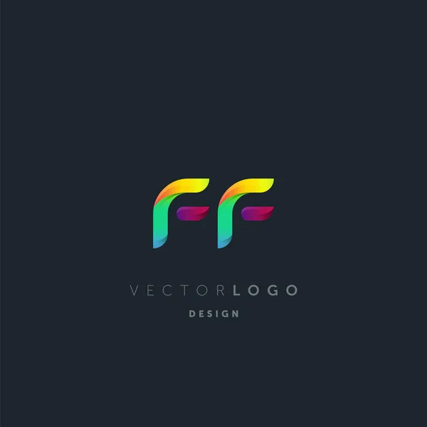 Logotipo Letras Gradiente Modelo Cartão Visita Vetor — Vetor de Stock