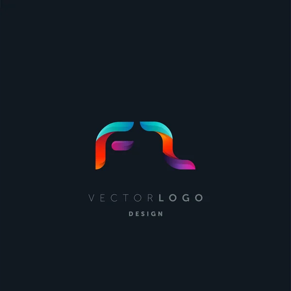 Gradiente Letras Logo Plantilla Tarjeta Visita Vector — Archivo Imágenes Vectoriales