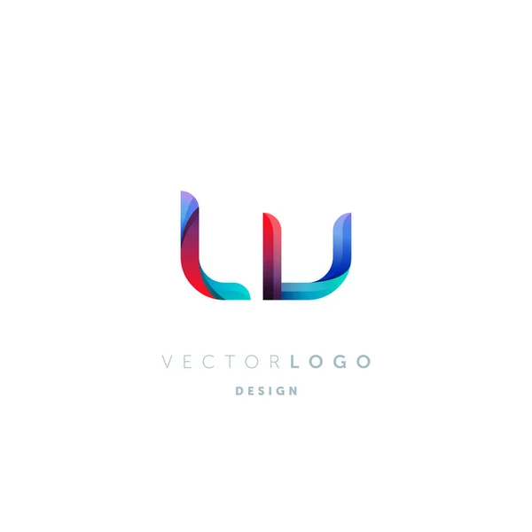 Logo Letras Degradado Plantilla Tarjeta Visita Vector — Vector de stock