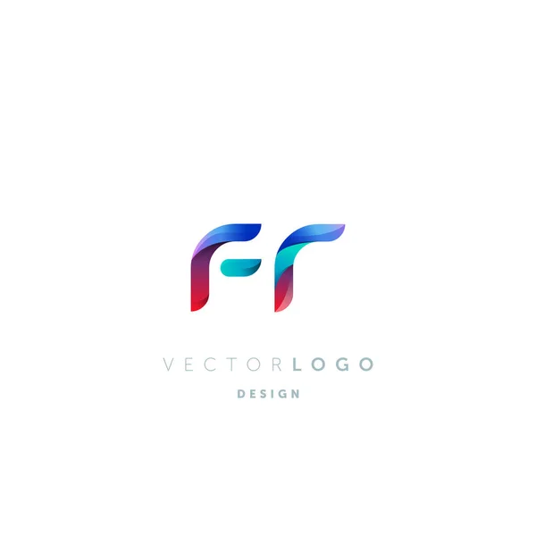 Logotipo Letras Gradiente Modelo Cartão Visita Vetor — Vetor de Stock