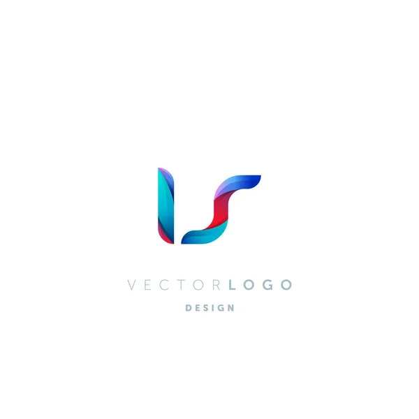 Gradiente Letras Logotipo Modelo Cartão Visita Vetor — Vetor de Stock