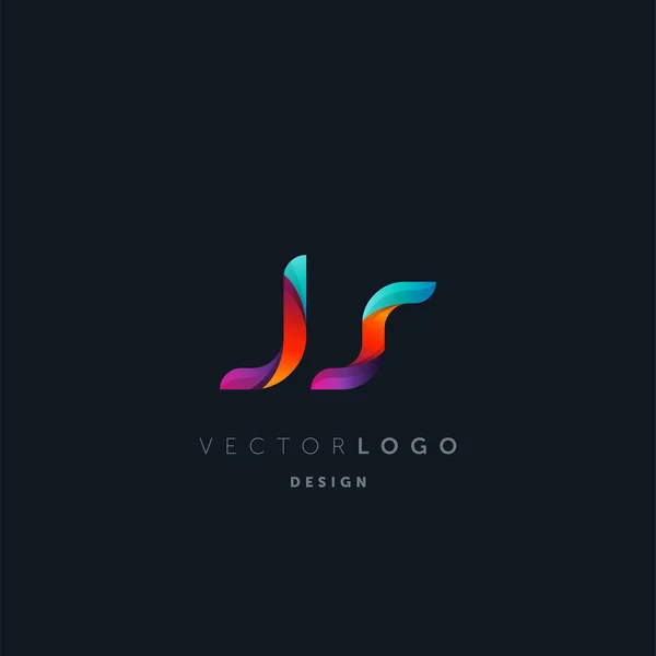 Logotipo Das Letras Gradient Modelo Cartão Visita Vetor — Vetor de Stock