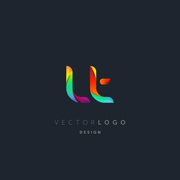 Gradiente Letras Logo Plantilla Tarjeta Visita Vector — Archivo Imágenes Vectoriales