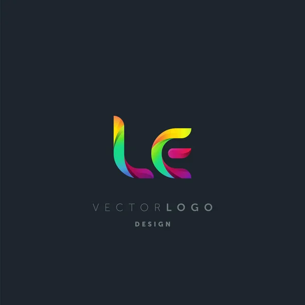 Gradient Letters Logo Modèle Carte Visite Vecteur — Image vectorielle