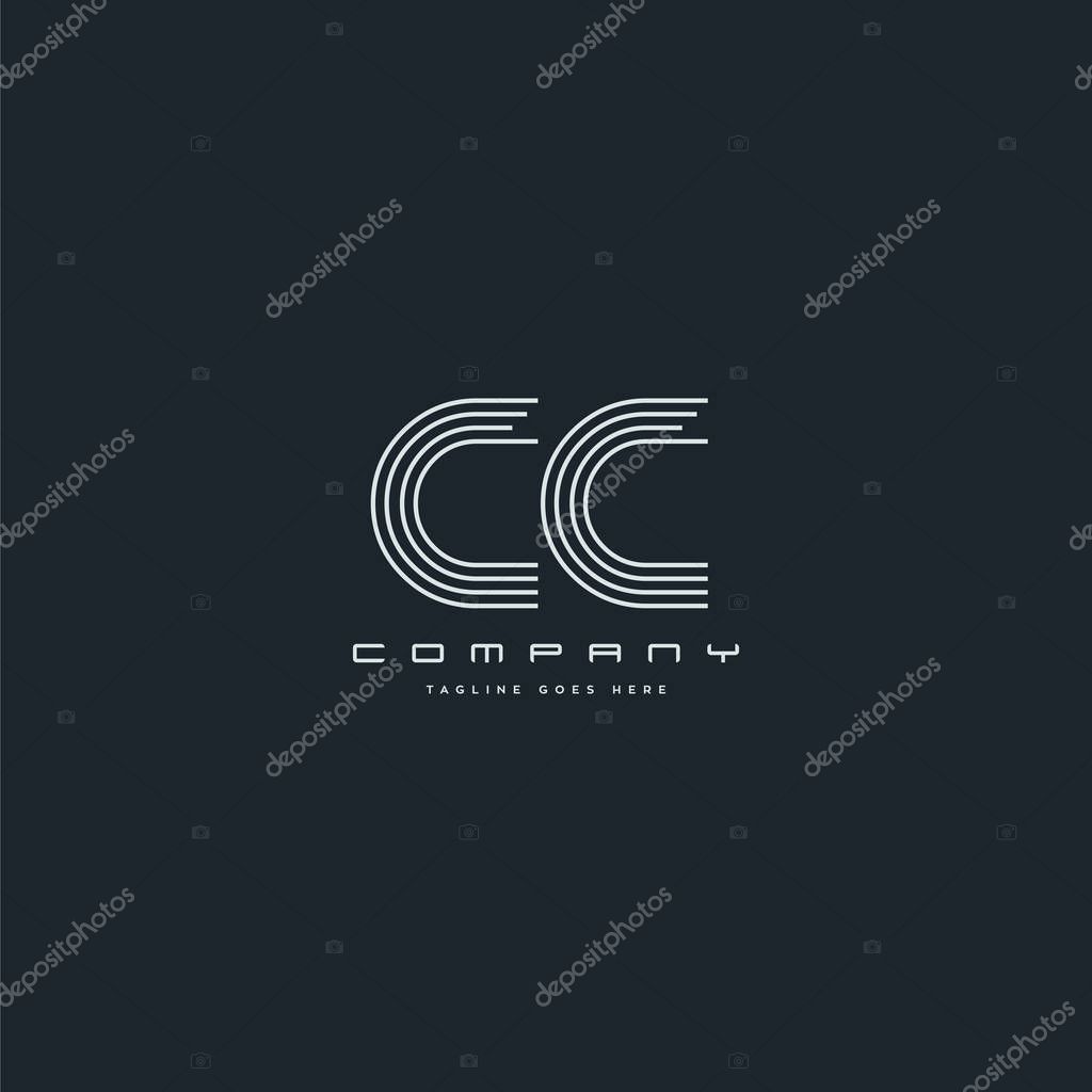 Line logo joint Cc for Business Card Template, Vector