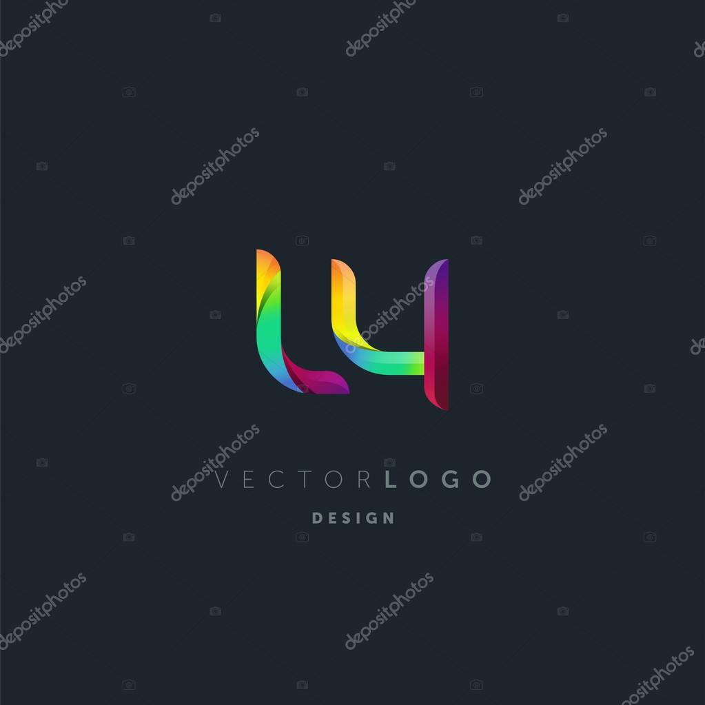 Gradient Ly Letters Logo, Business Card Template, Vector