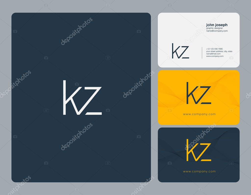 Joint round Kz for Business Card Template, Vector