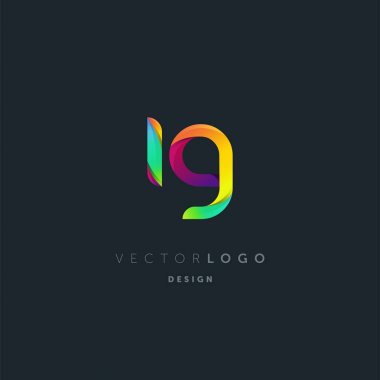 Degrade IG harf Logo, kartvizit şablonu, vektör