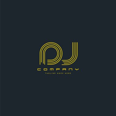 logo hattı ortak Dj için kartvizit şablonu, vektör